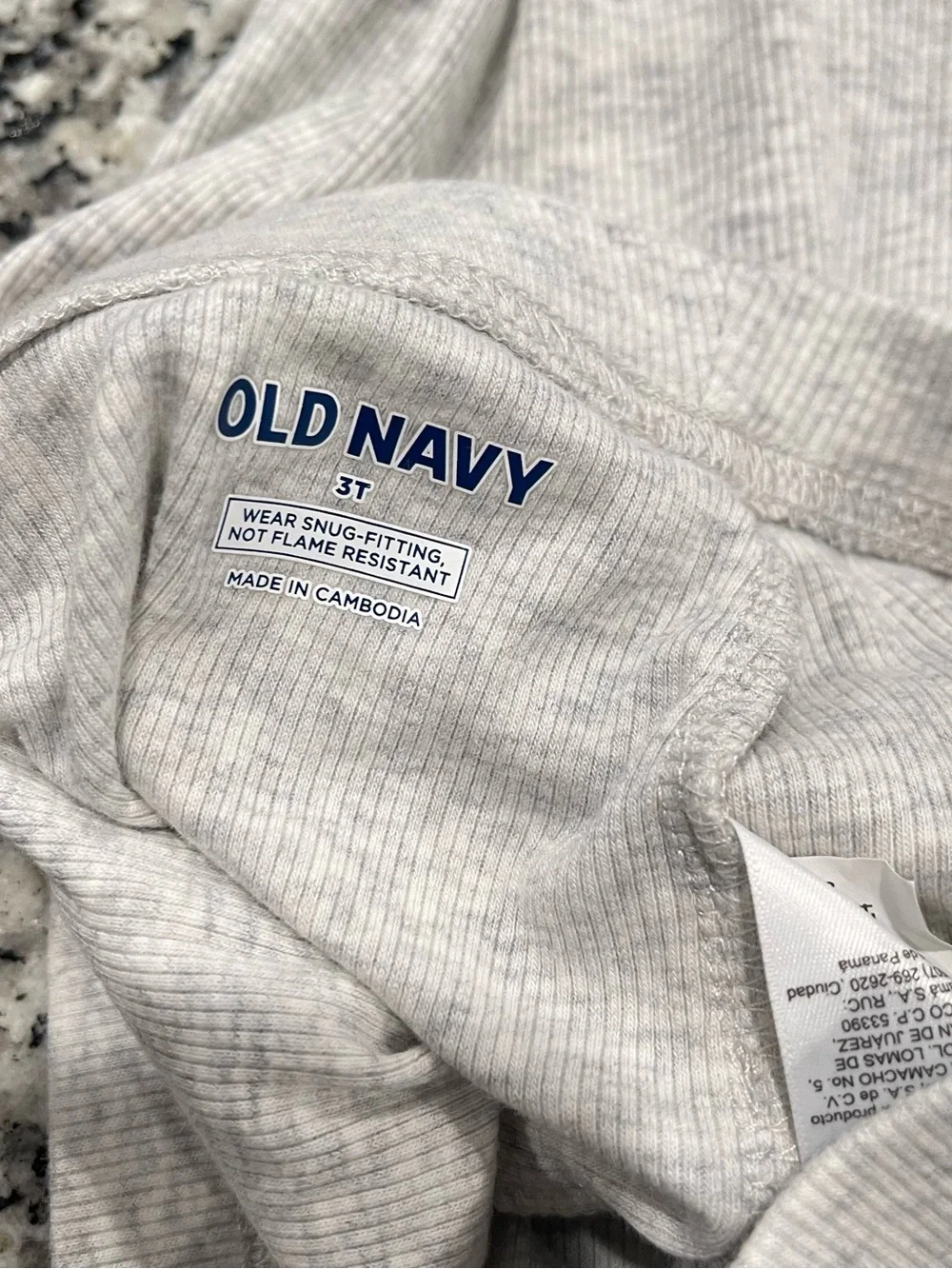 Old Navy Toddlers' Light Gray Ribbed Pajama Set - Short Sleeve Top & Pants